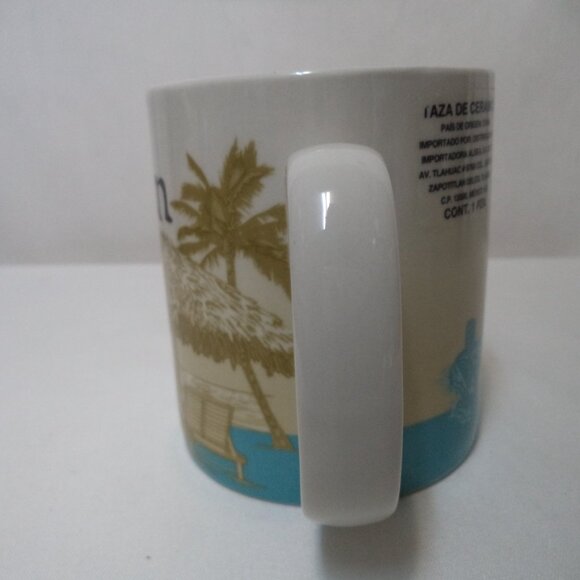 Starbucks Cancun Mexico Vintage Mug Cup Micro Dish beach palm trees - Picture 3 of 11
